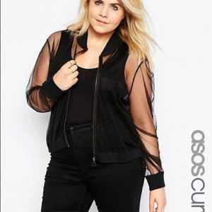 ASOS CURVE Bomber Jacket in Mesh